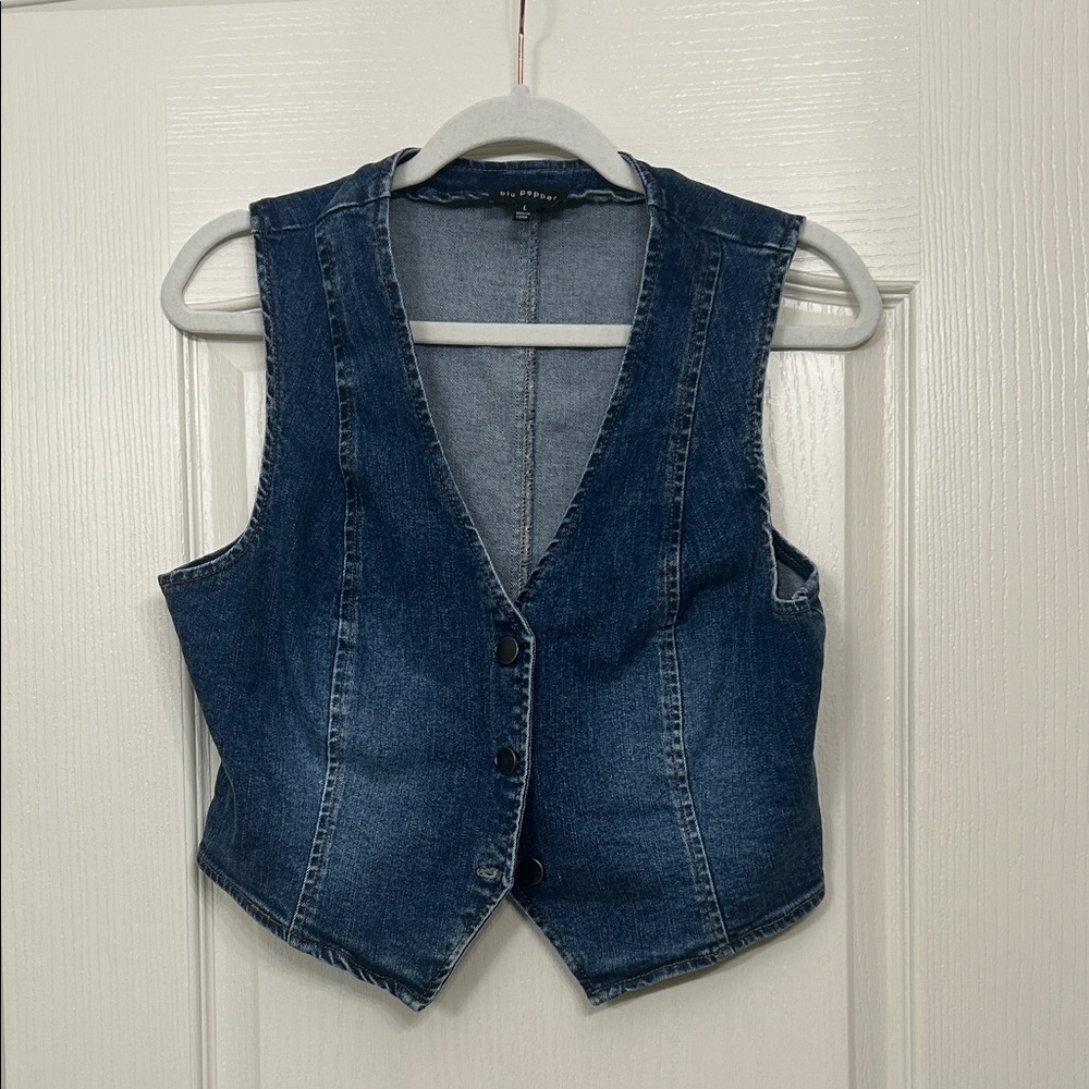 Blu Pepper Light Blue Denim Vest